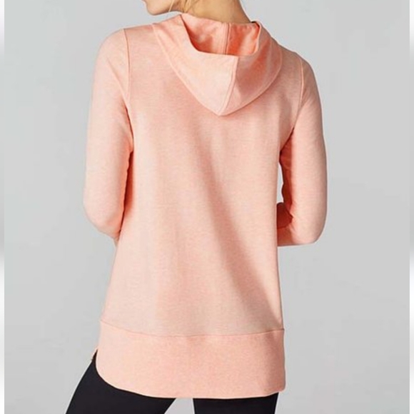 J Jill Soft Coral Dust Heather Pure Jill Harmony Rib-Trimmed Hoodie Women Size S - Picture 2 of 16